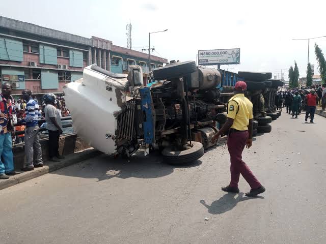 File photo: A LASTMA officer at the scene of an accident