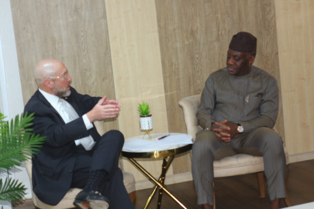 US Ambassador to Nigeria, David Greene and Nigeria's Minister of State for Health and Social Welfare, Dr. Tunji Alausa