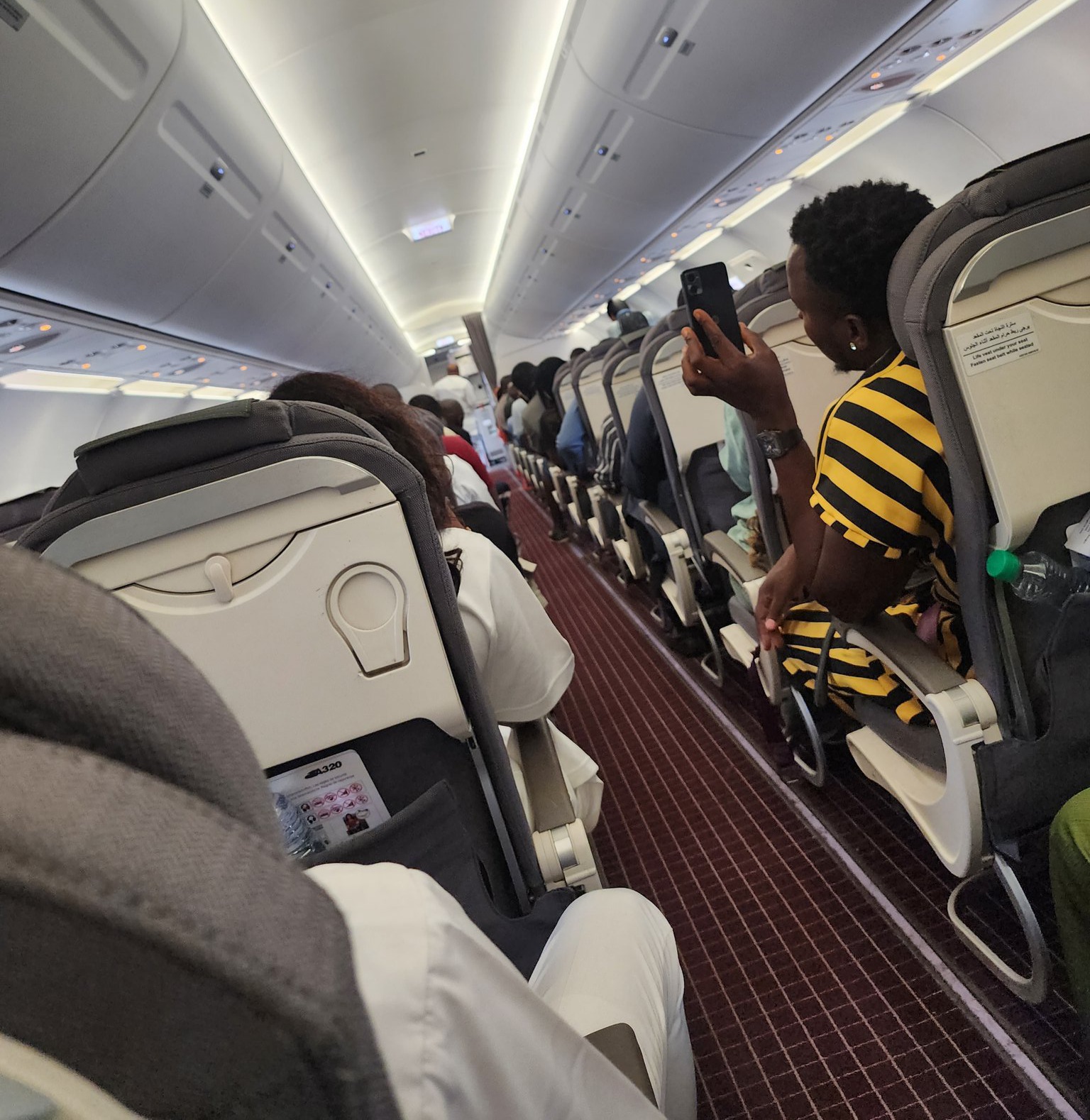 Passengers in the United Nigeria Airlines flight, NUA 0504, which allegedly mistakenly flew passengers to Asaba instead of Abuja