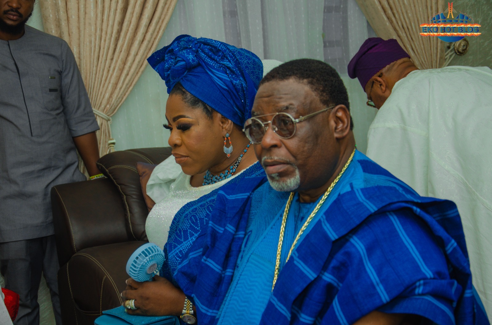 Aare of Ikate Kingdom, Chief Bisi Onilogbo and his wife, the Yeye Aare of Ikate Kingdom, Chief Mrs Oluwakemi Onilogbo