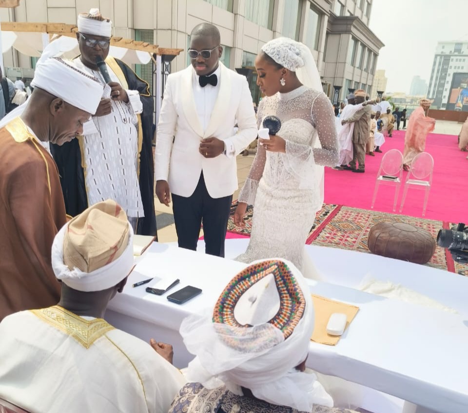 Olanrewaju Awe and Olayemi Lawal at their Nikkah Ceremony
