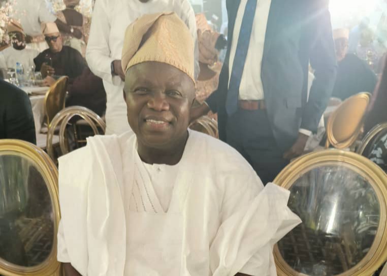 Former Lagos Governor, Akinwumi Ambode, at the Nikkah ceremony of Olanrewaju Awe and Olayemi Lawal