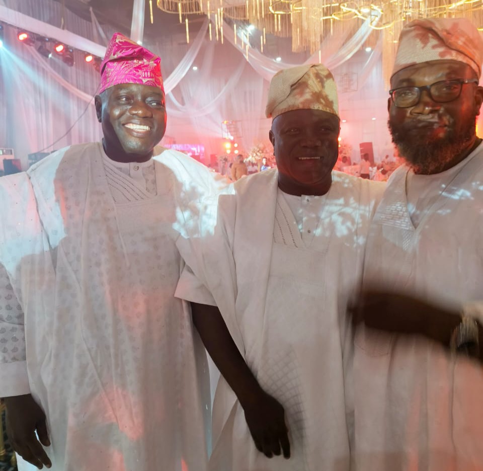 Former Lagos Governor, Akinwumi Ambode, at the Nikkah ceremony of Olanrewaju Awe and Olayemi Lawal