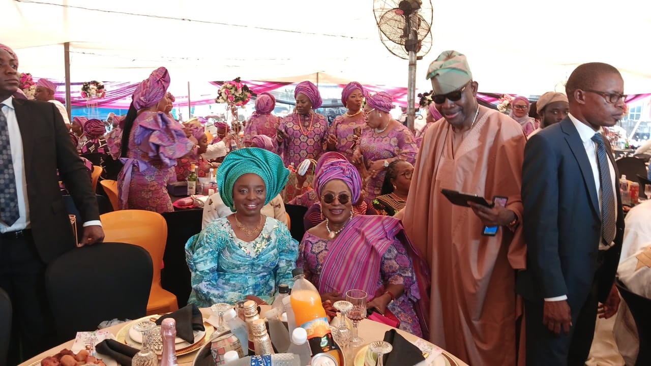 Lagos State First Lady, Joke Sanwo-Olu and Aremo of Epe Kingdom, Otunba TJ Abass at the first coronation anniversary of Oba Adeniyi