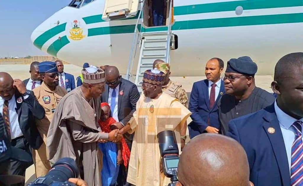 Tinubu Arrives Maiduguri