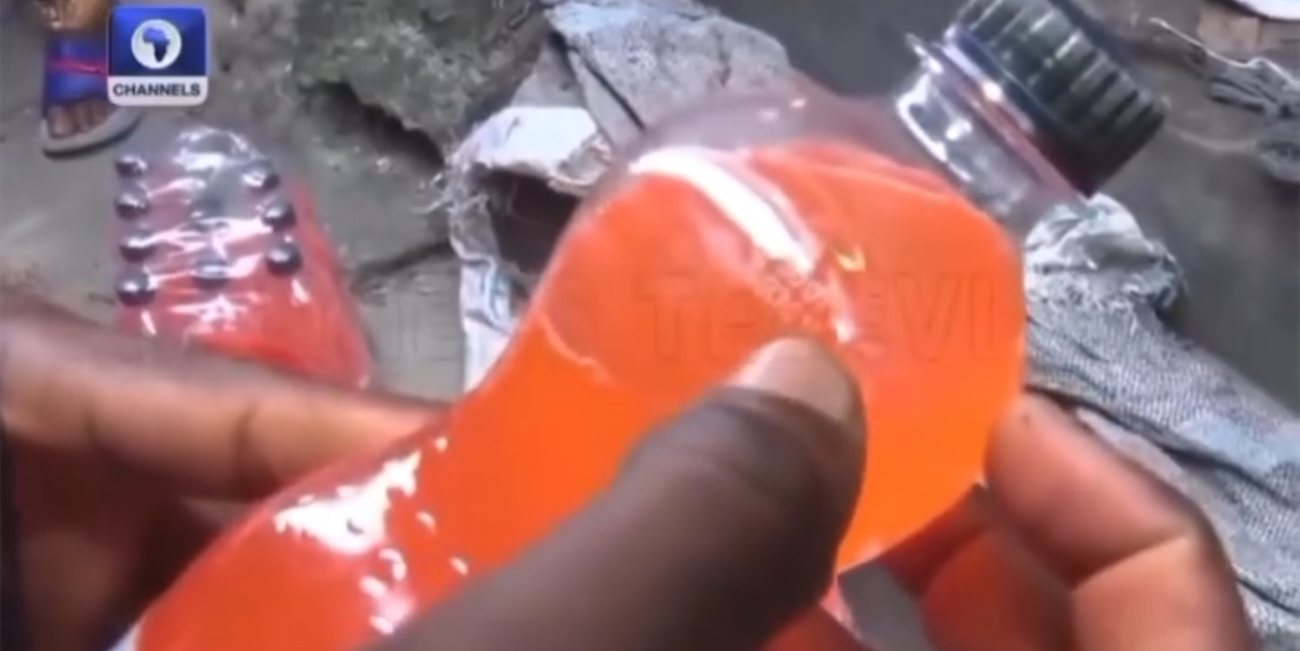 Some of the fake beverages NAFDAC destroyed at the illegal factories in Abia State