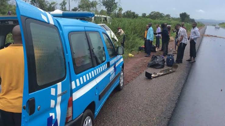 FRSC rescue team at a road accident scene