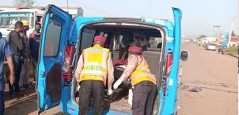 FRSC rescue team evacuating an accident victim