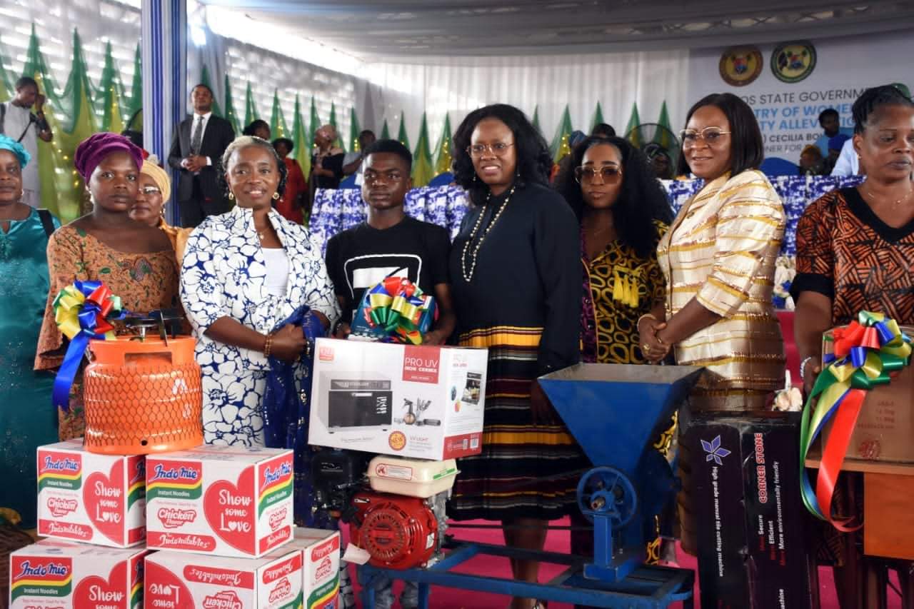 Some of the 1,000 beneficiaries of the Micro Enterprise Support Initiative presented with empowerment tools