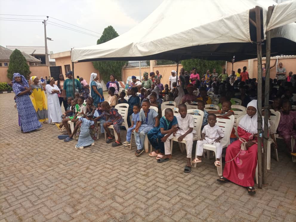 Children present at the Eid Al-Fitr celebration party held at the palace of the Oba Olufolarin Olukayode Ogunsanwo (JP), the Alara of Ilara Kingdom