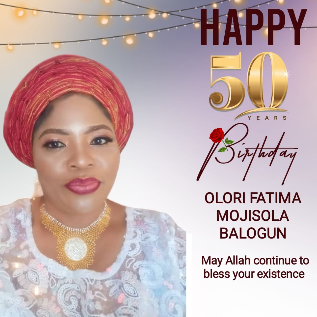 Olori Fatima Mojisola Balogun, the wife of the Elejinrin of Ejinrin of Lagos State, Oba Rafiu Balogun