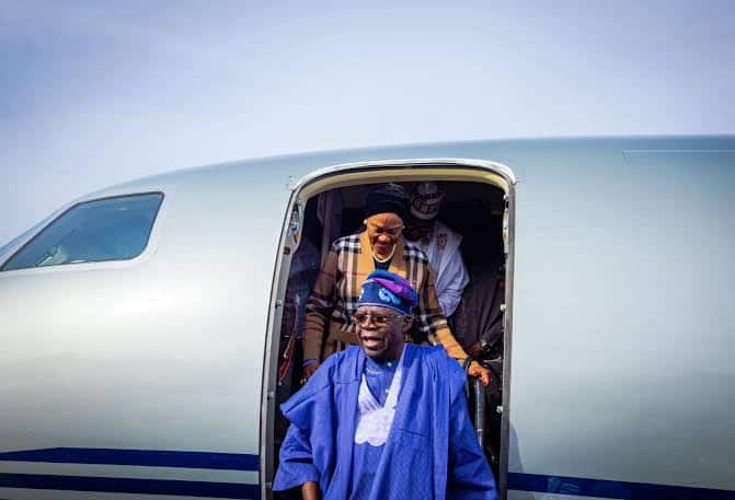 Tinubu Arrives Lagos Ahead Of Eid-el-Fitr Celebration