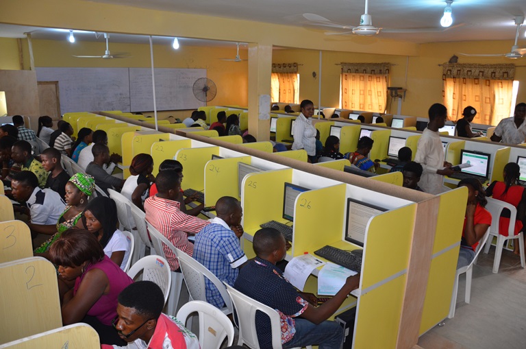 File photo of candidates attempting JAMB's UTME