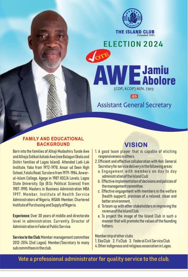 Awe Aanire Vies For Assistant General Secretary Position At The Island Club