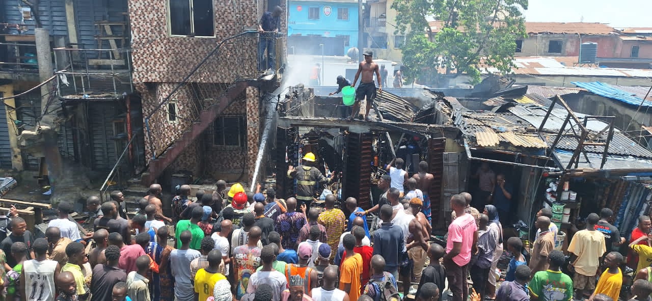 Scene of the gas explosion in Ajegunle-Apapa area of Lagos State.