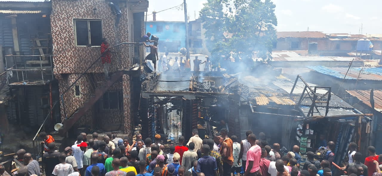 Scene of the gas explosion in Ajegunle-Apapa area of Lagos State.