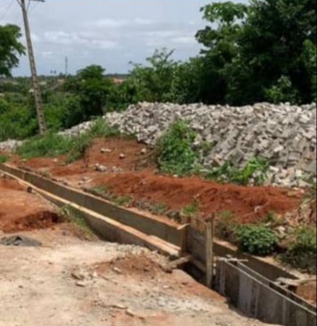 The concrete drainage system along Koyo Road in Agbowa, Ikosi-Ejinrin LCDA, Lagos