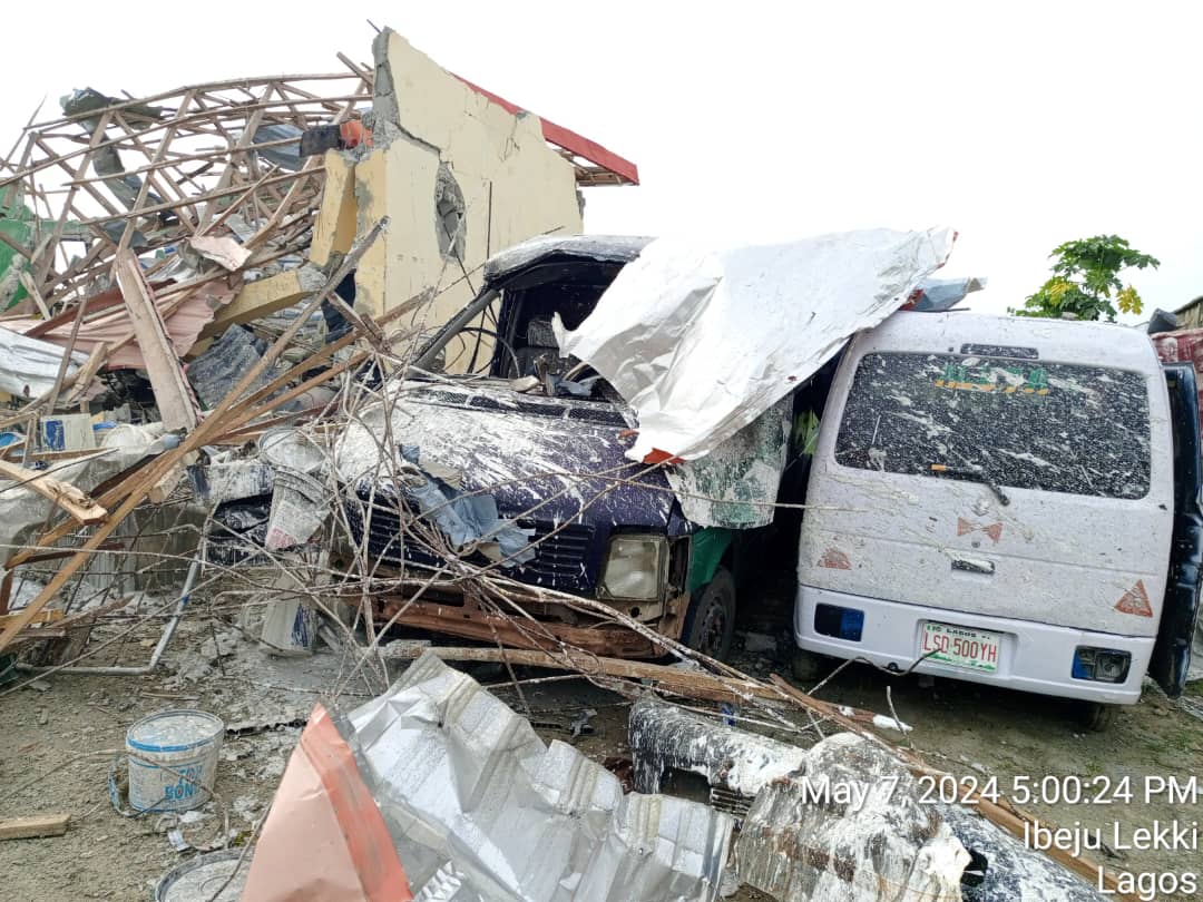 Scene of the gas explosion in Ibeju Lekki