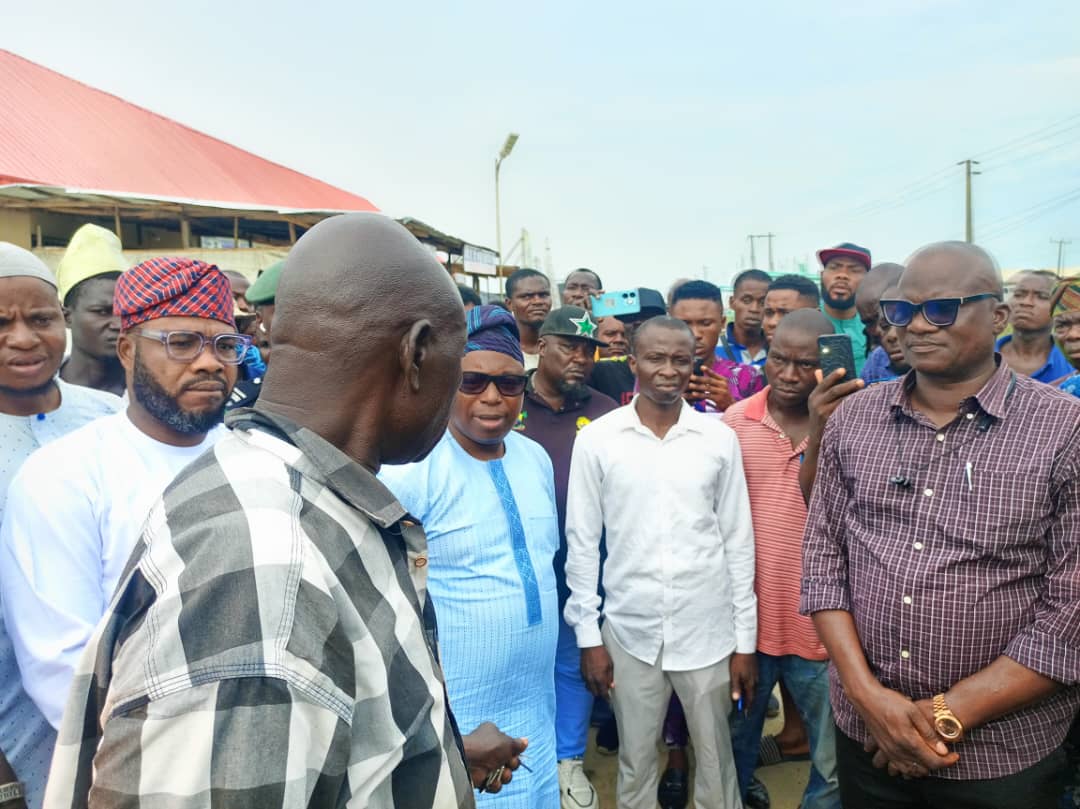 Chairman of Ibeju Lekki LGA, Abdullahi Sesan, at the scene of the gas explosion