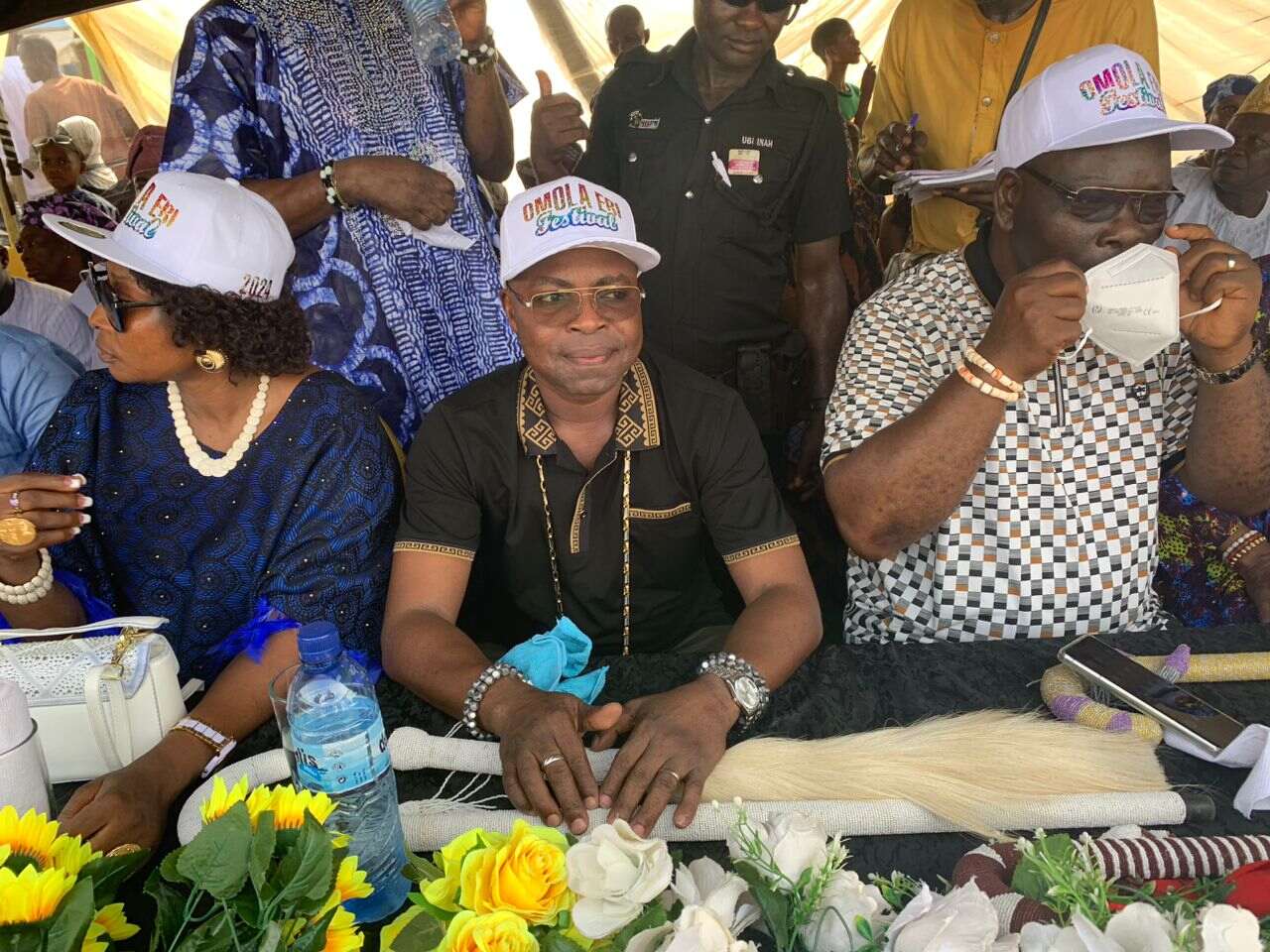 Omola of Odomola, Oba Adebowale Adesina at the Eebi Kilajolu Festival in Odomola 