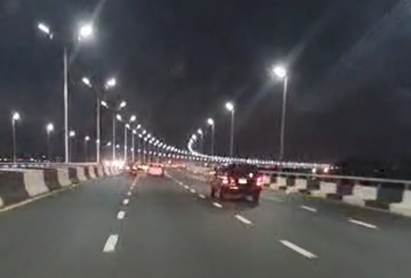 A screenshot from the video recorded by Oba Babatunde Ogunlaja, the Aladeshonyin of Odo-Noforija, showing the new look of the Third Mainland Bridge in Lagos.