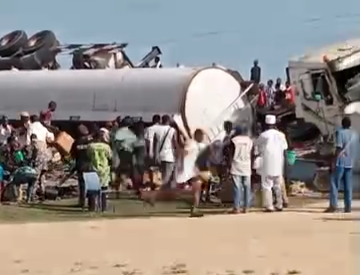 Scene of tanker accident at Ibeju Lekki General Hospital, Akodo