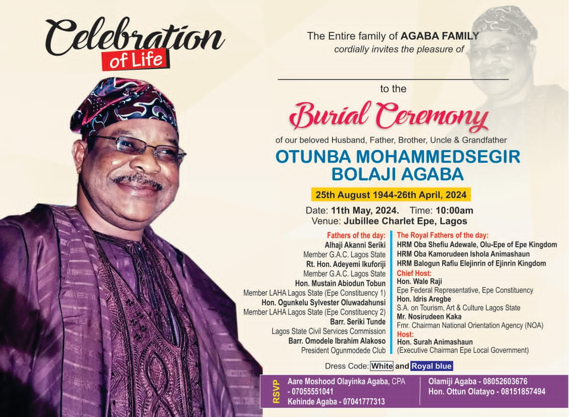 Epe Kingdom And Lagos State Mourn Otunba Mohammedsegir Bolaji Agaba's Passing