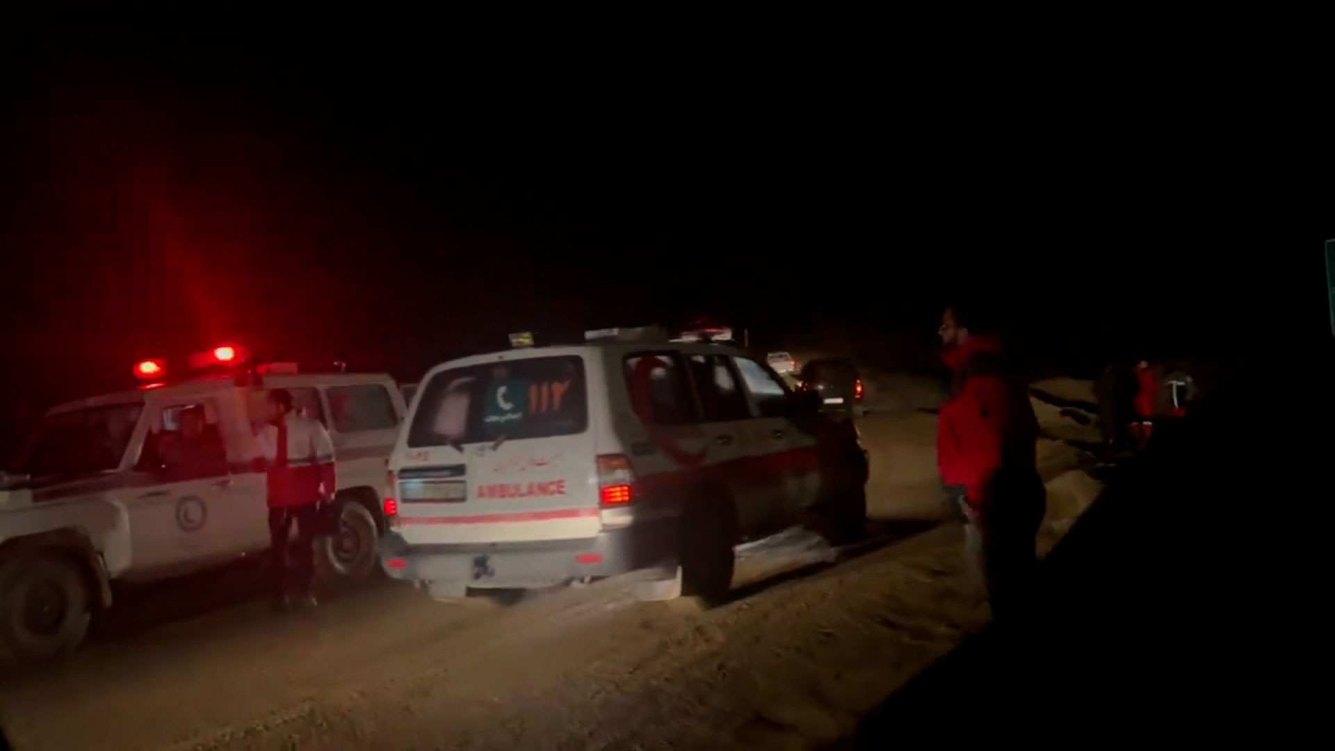 In a still from a video released by Tasnim News, search and rescue teams continue their search near the site of the helicopter accident in East Azerbaijan, Iran. Tasnim News via X MS:20639851 Location: East Azerbaijan, Iran (Source: Tasnim News via X)