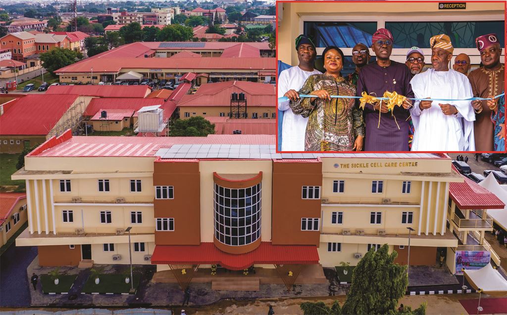 Dr. Tunji Alausa, Nigeria's Minister of State for Health and Social Welfare (Middle Right) in attendance as Lagos State Governor, Babajide Sanwo-Olu ?Middle Left), commissions the Sickle Cell Care Centre at LASUTH