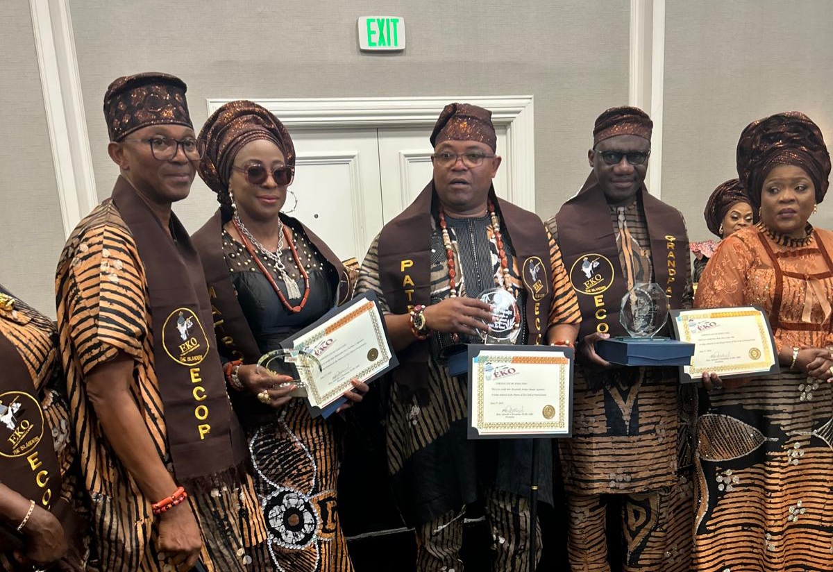 From Left to Right: Eko Club of Pennsylvania President, Prince Adewale Dosunmu, Patroness Caroline Agunloye, Patron Kolapo Agunloye, and Grand Patron Lanre Ojo