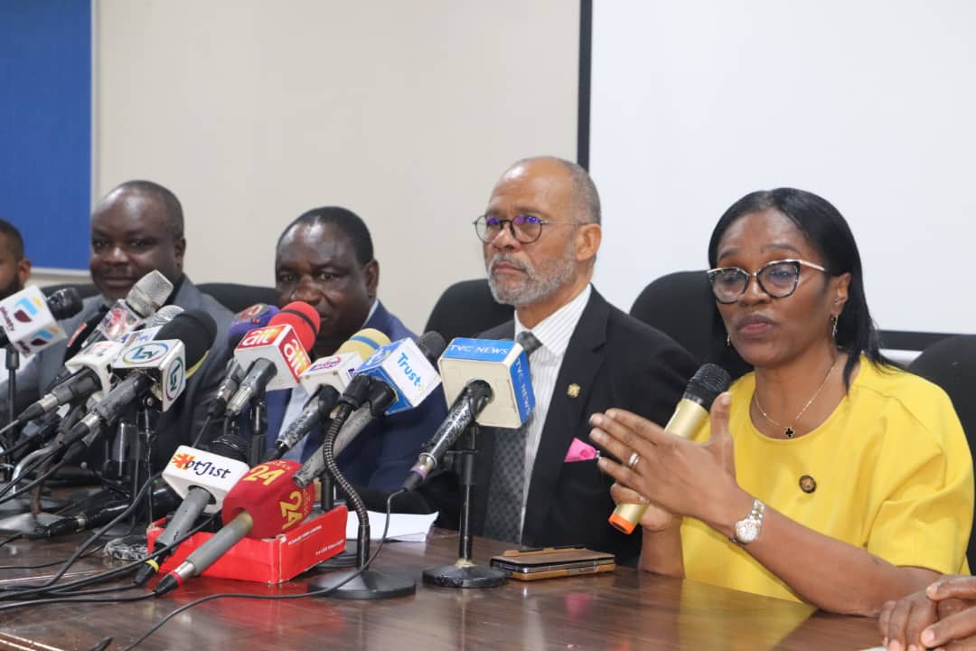 Lagos Commissioner for Information, Gbenga Omotoso (Left), Commissioner for Health, Professor Akin Abayomi (Middle), and Special Adviser to the Lagos Governor on Health, Dr. (Mrs.) Kemi Ogunyemi brief journalists on the cholera outbreak in the state on Monday, June 24, 2024