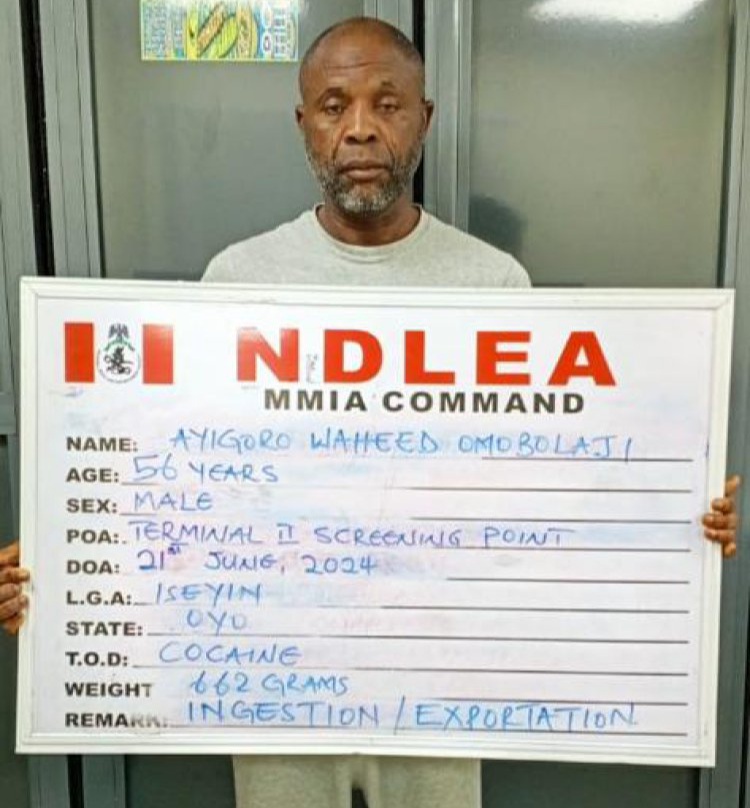 Ayigoro Waheed Omobolaji excreted cocaine wraps after an NDLEA arrest 