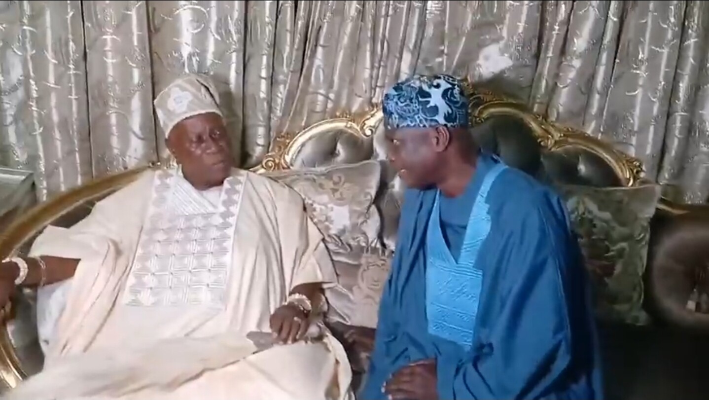 Oloja of Epe, Oba Kamorudeen Animashaun and Hon. Wale Raji during the lawmaker's Sallah homage