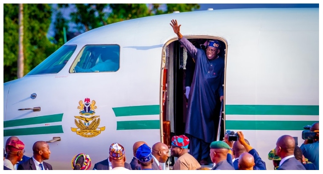 Tinubu Leaves for South Africa