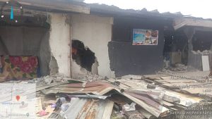 Lagos enforcement officials removing structures on Ajiran-Regional road Collector drain in Eti-Osa LG to prevent flooding