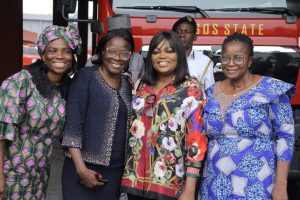 Nollywood Actress, Funke Akindele at the Lagos Fire Service office