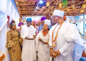 Lagos State Governor, Babajide Sanwo-Olu, celebrates Erelu Abiola Dosunmu on her 60th anniversary as Erelu Kuti IV of Lagos