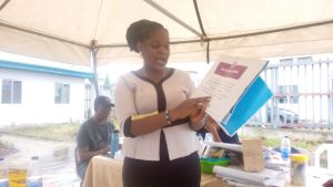 Lagos Water Corporation staff receiving hygiene behavioural charge training