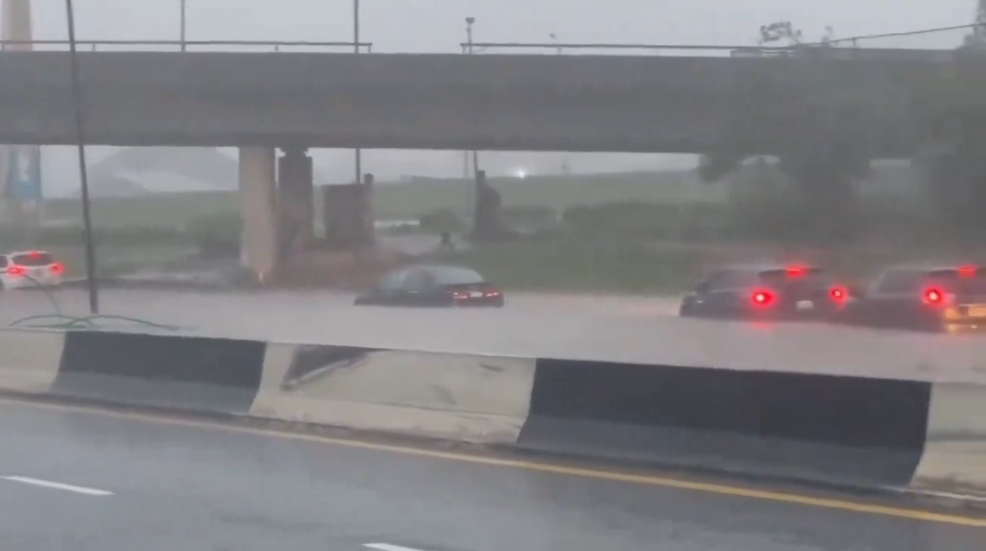 Vehicles on the flooded Iyana-Oworo road enroute the  Third Mainland Bridge on Wednesday, July 3, 2024