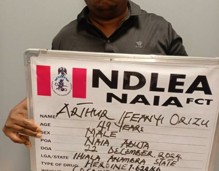 NDLEA Nabs Businessman Smuggling Cocaine for €3,000 Payout