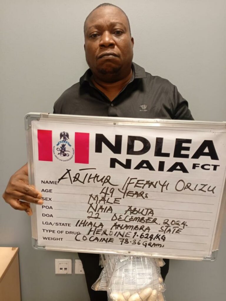 NDLEA Nabs Businessman Smuggling Cocaine for €3,000 Payout