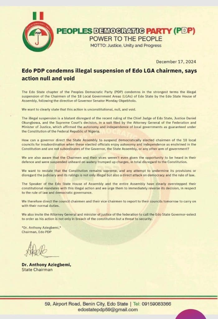 Edo PDP Suspension LG Chairmen