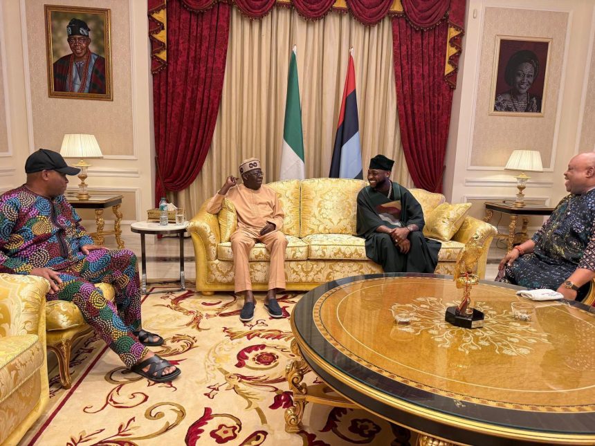 President Tinubu hosted Osun State Governor Ademola Adeleke at his Lagos residence. The visit included businessman Adedeji Adeleke and Afrobeats star Davido. Purpose of the closed-door meeting remains undisclosed.