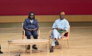 Lagos State Commissioner for the Environment and Water Resources, Tokunbo Wahab (R), at a Harvard University’s Climate Action Week event