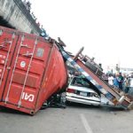 Truck Overturns, Crushes Police Officer and Passenger in Lagos