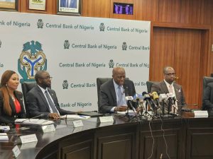 CBN Governor, Olayemi Cardoso, addressing a news conference on Tuesday during the committee’s 302nd meeting in Abuja