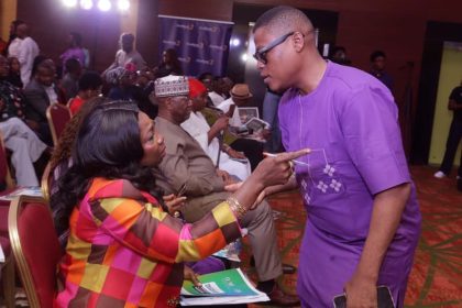 NiDCOM Chairman, Hon. Abike Dabiri-Erewa confronting controversial Arise News anchor Rufai Oseni at the Lagos event