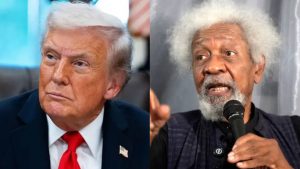 U.S. President Donald Trump and Nobel Laureate Professor Wole Soyinka