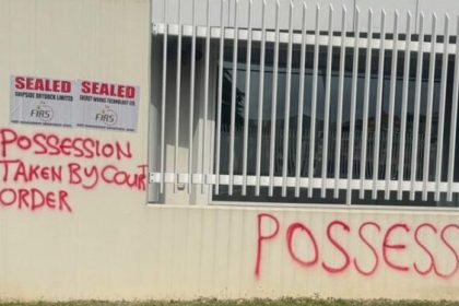 Nestoil Headquarters after it was sealed on Tuesday
