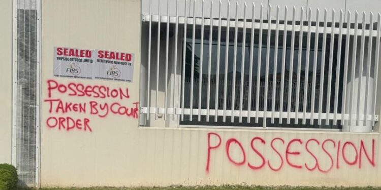 Nestoil Headquarters after it was sealed on Tuesday